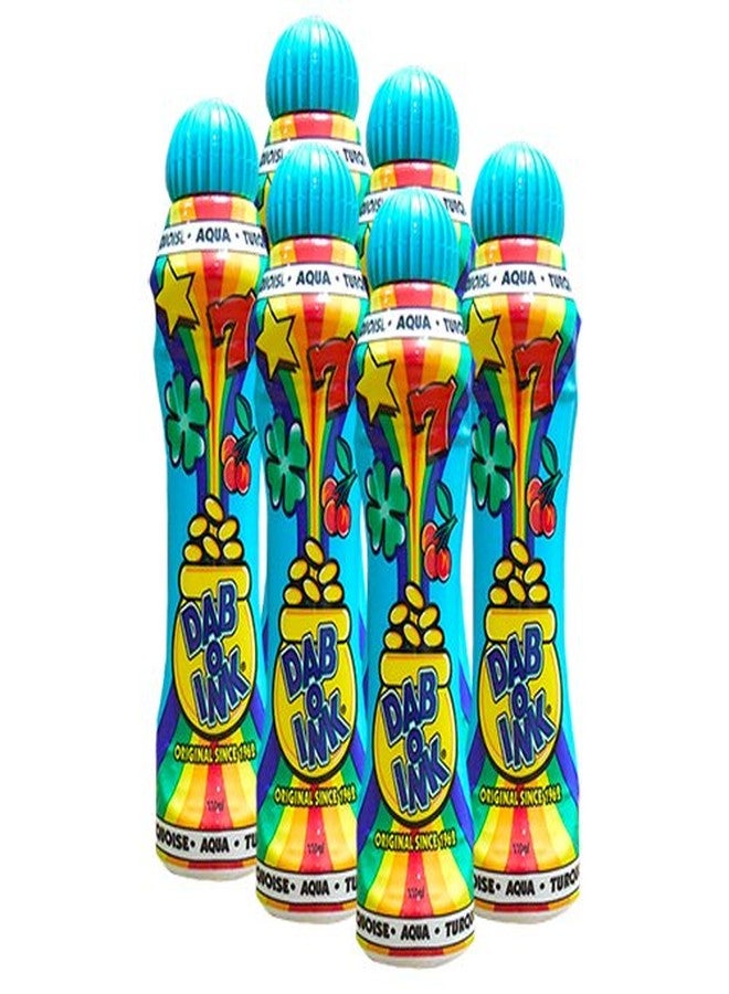 Dab-O-Ink Six Pack 4oz Aqua Bingo Dauber - Image 1
